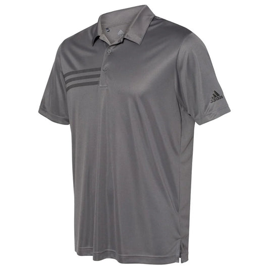 Men's Adidas® Grey 3 Stripe Polo