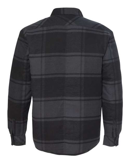 Burnside Men's Quilted Flannel Shirt Jacket (Black Plaid)