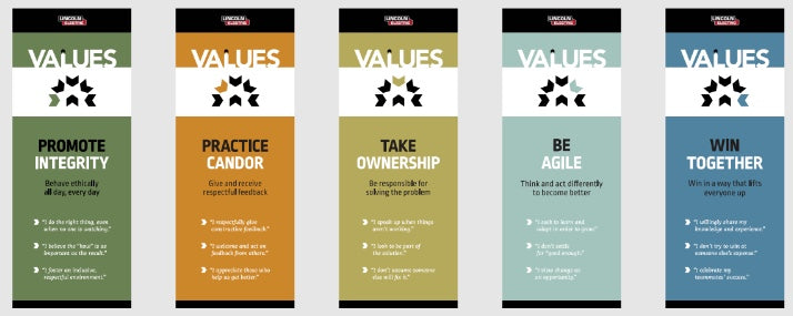 1-sided 33.5" x 78.75" Values Retractable Banner Series with Stands (5 Total Banners)