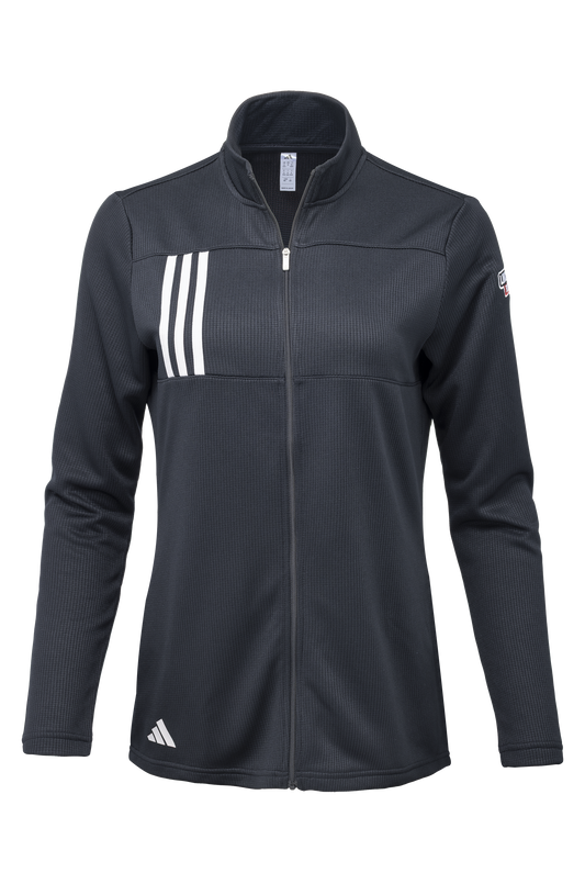 Women's Adidas® 3-Stipes Double Knit Full-Zip