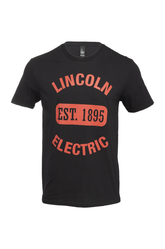 Est 1895 Black T Shirt with Red Lettering