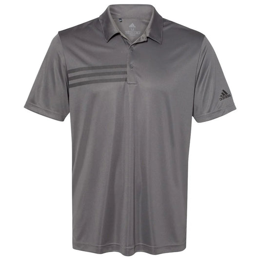 Men's Adidas® Grey 3 Stripe Polo