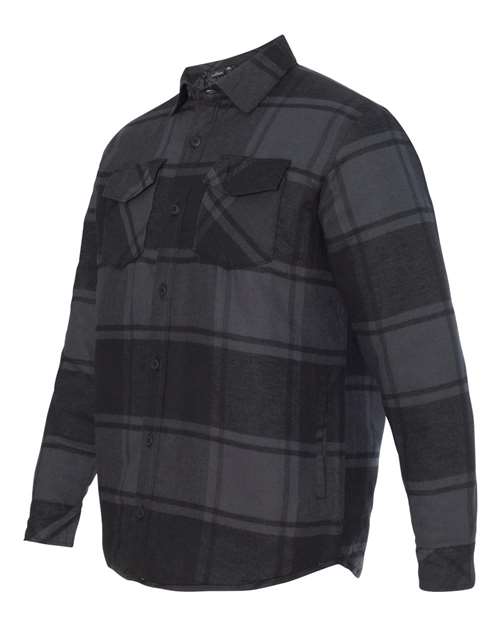 Burnside Men's Quilted Flannel Shirt Jacket (Black Plaid)