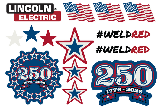 Limited Edition 250th Lincoln Electric Sticker Sheet