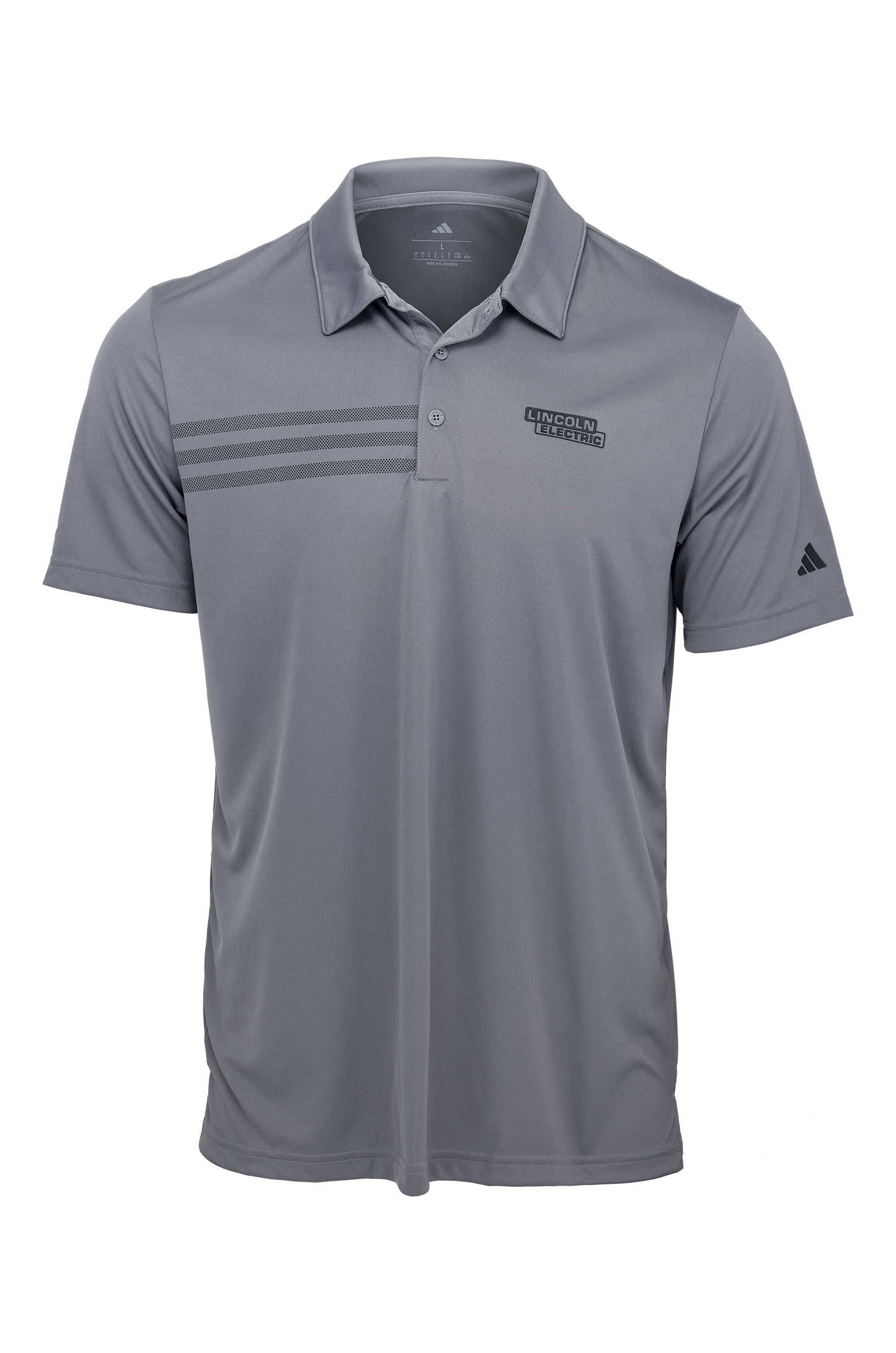 Men's Adidas® Grey 3 Stripe Polo
