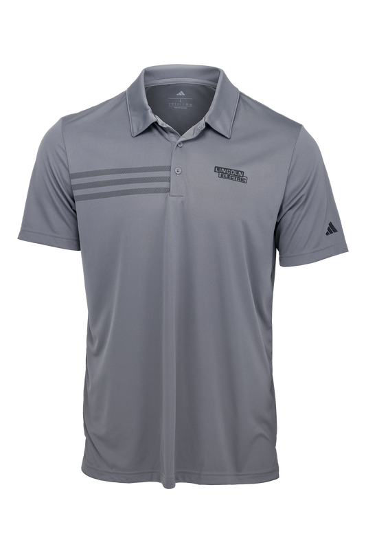 Men's Adidas® Grey 3 Stripe Polo