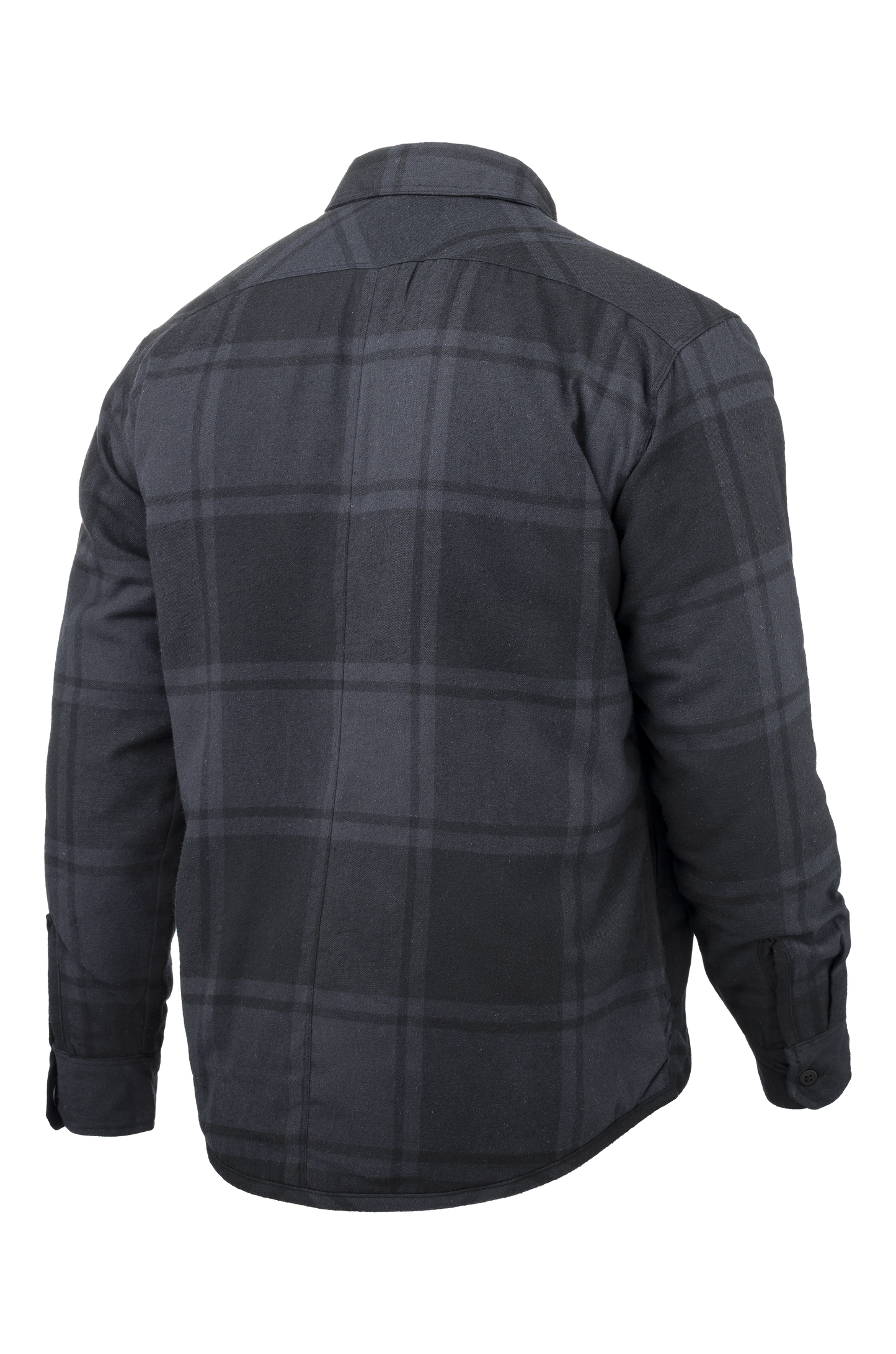 2237 Burnside Men's Quilted Flannel Shirt Jacket (Black & Gray Plaid)
