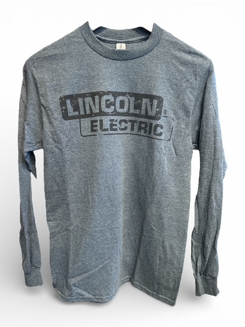 Lincoln Electric Logo - Gildan Dark Gray Grunge Long Sleeve T-Shirt