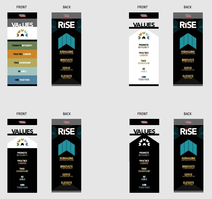 2-sided 24” x 60" Banners with Stands (4 options | Values & RISE Together)