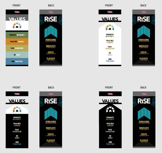 2-sided 24” x 60" Banners with Stands (4 options | Values & RISE Together)