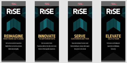RISE 1-sided Retractable Complete 4 Banner Series (33.5" x 78.75") With Black Base