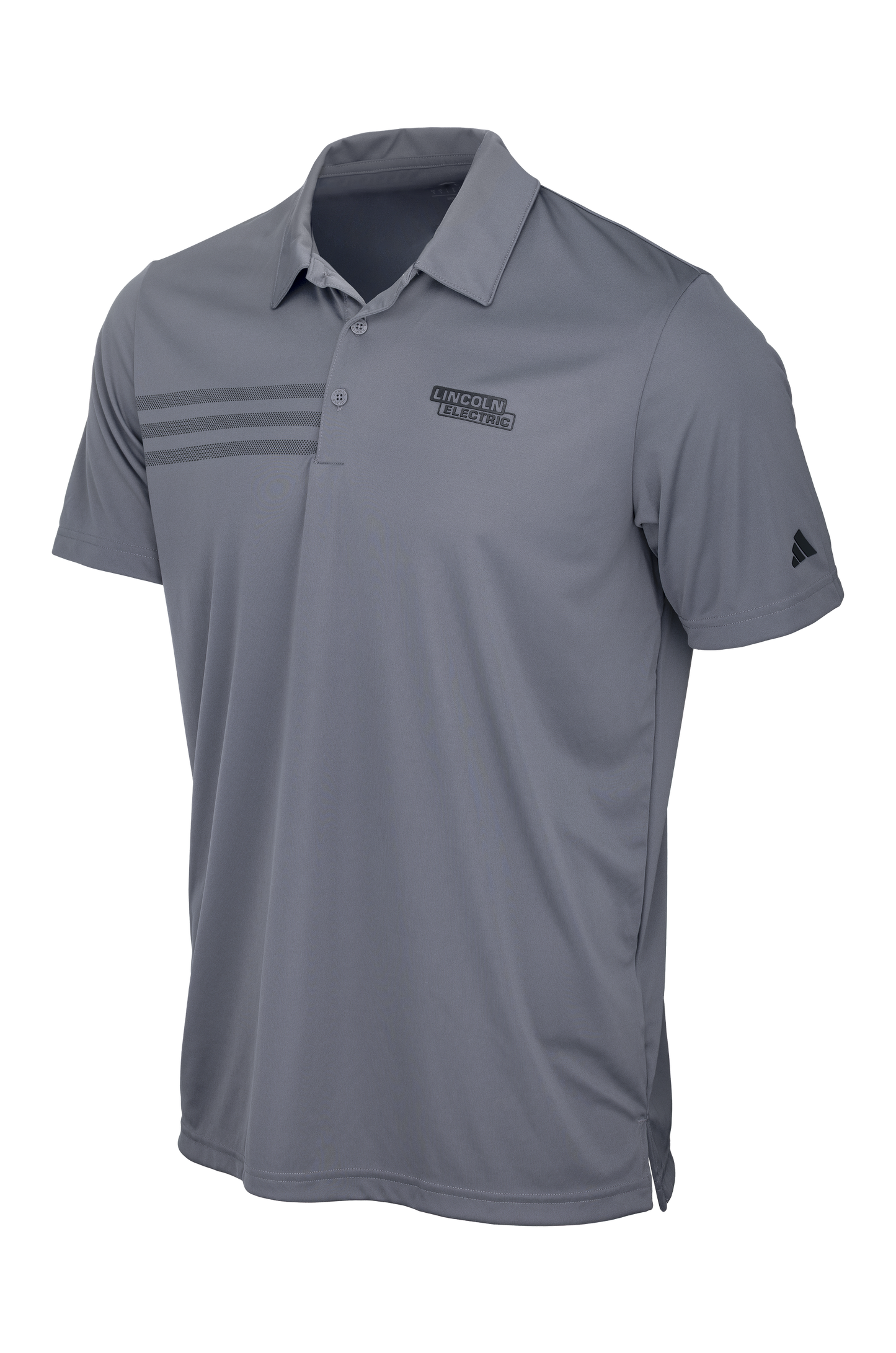 Men's Adidas® Grey 3 Stripe Polo