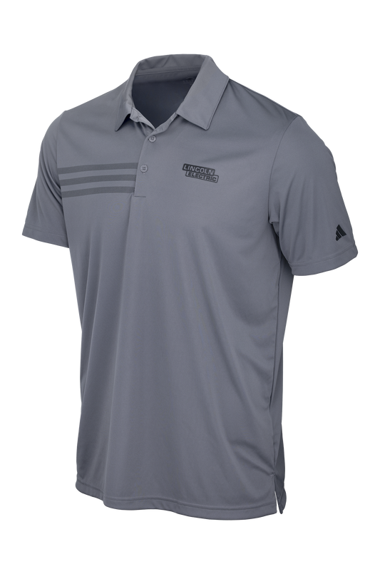 Men's Adidas® Grey 3 Stripe Polo