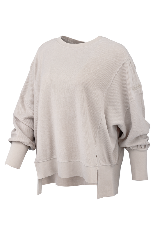 Charles River Women's Oat Camden Spliced Crew Neck Sweatshirt